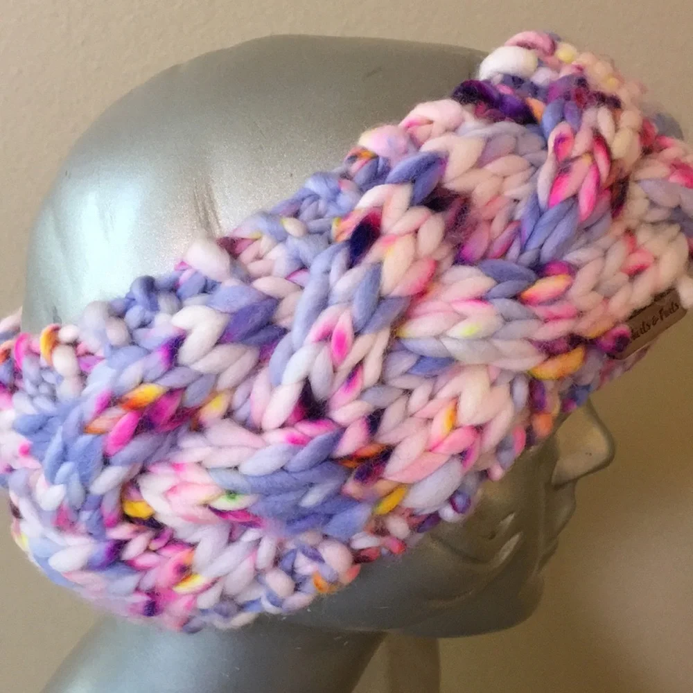 Hand Knit Women's Ear Warmer Headband Merino Wool